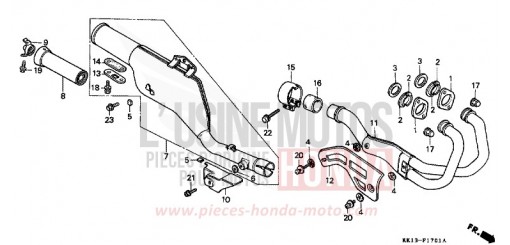 SILENCIEUX D'ECHAPPEMENT (XR250RL/RM) XR250RM de 1991